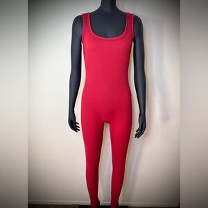 NWOT🌹 SKIMS Red Sleeveless Ribbed Cotton Carsuit  Jumpsuit